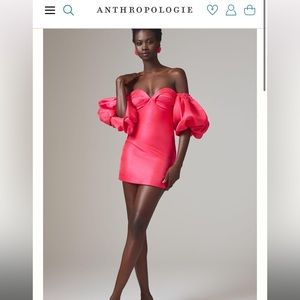 Anthropologie Audette Off The Shoulder Puff Sleeve Mini Dress